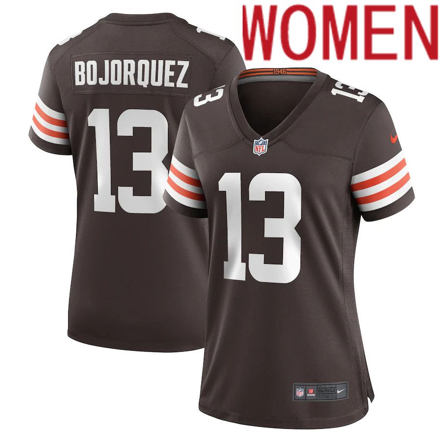 Women Cleveland Browns #13 Corey Bojorquez Nike Brown Game NFL Jersey->cleveland browns->NFL Jersey